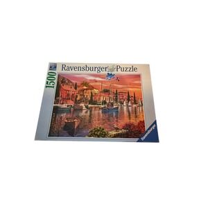 Ravensburger 1500 Piece Jigsaw Puzzle Mediterranean Harbor Sunset Scene 162584